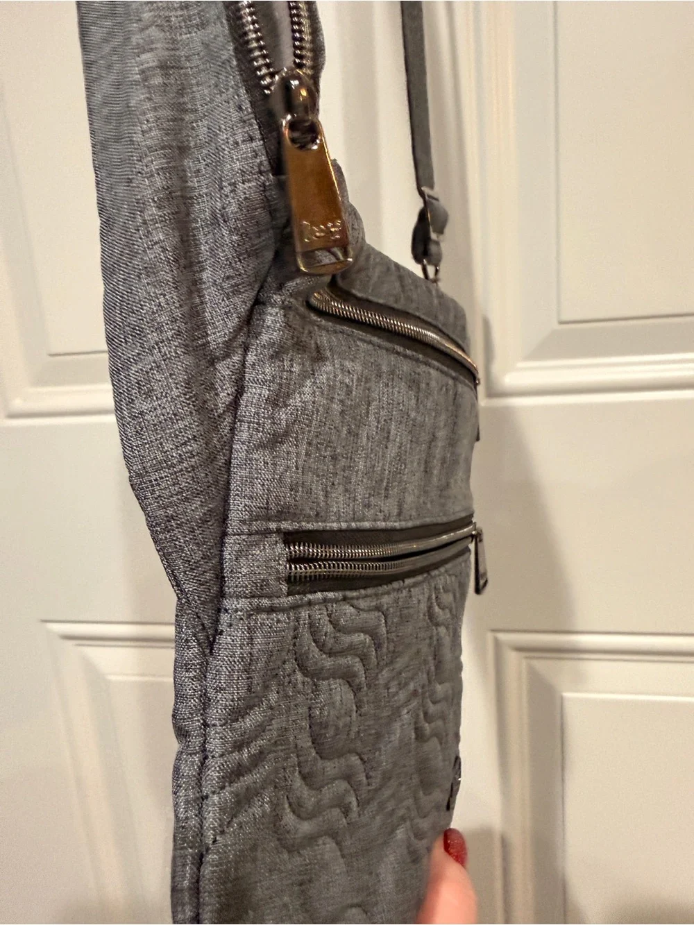 LUG Skipper Quilted Grey Crossbody Shoulder Bag